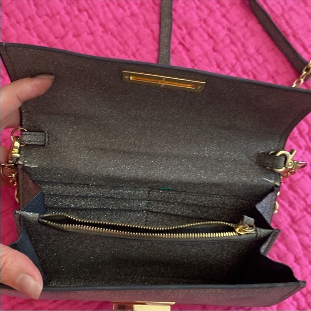 Zac Posen Gold Chain Strap Evening glitter Bag - Picture 7 of 11